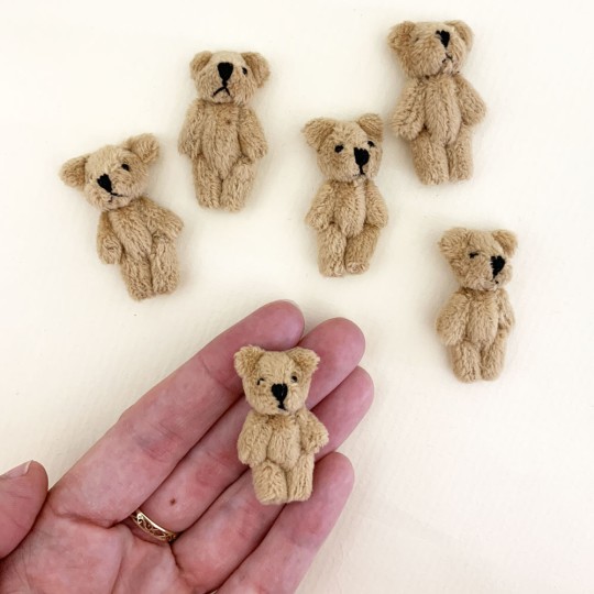 2 Miniature Teddy Bears ~ 1-1/2" tall